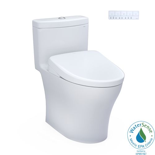 Main product image of WASHLET+ Aquia IV One-Piece Elongated Dual Flush 1.28 and 0.9 GPF Toilet with S7 Contemporary Electric Bidet Seat, Cotton White - MW6464726CEMFGN#01