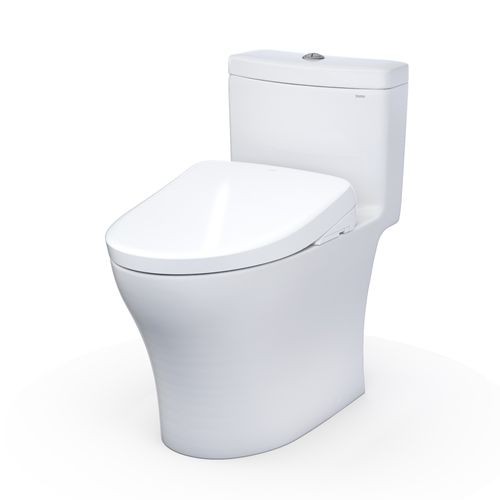 Main product image of WASHLET+ Aquia IV One-Piece Elongated Dual Flush 1.28 and 0.9 GPF Toilet with Auto Flush S7 Contemporary Bidet Seat, Cotton White - MW6464726CEMFGNA#01