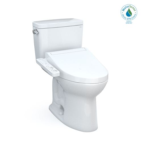 Main product image of Drake WASHLET+ Two-Piece Elongated 1.28 GPF Universal Height TORNADO FLUSH Toilet with C2 Bidet Seat, Cotton White - MW7763074CEFG#01