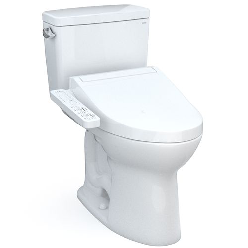 Main product image of Drake WASHLET+ Two-Piece Elongated 1.28 GPF TORNADO FLUSH Toilet with C2 Bidet Seat, Cotton White - MW7763074CEG#01
