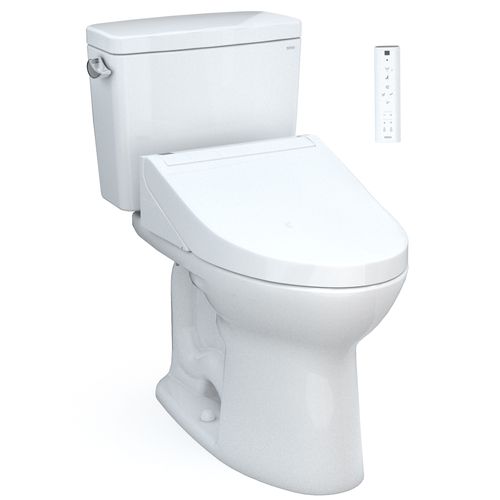 Main product image of Drake WASHLET+ Two-Piece Elongated 1.28 GPF Universal Height TORNADO FLUSH Toilet with C5 Bidet Seat, 10 Inch Rough-In, Cotton White - MW7763084CEFG.10#01