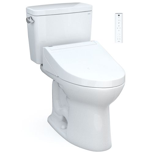 Main product image of Drake WASHLET+ Two-Piece Elongated 1.28 GPF Universal Height TORNADO FLUSH Toilet with C5 Bidet Seat, Cotton White - MW7763084CEFG#01