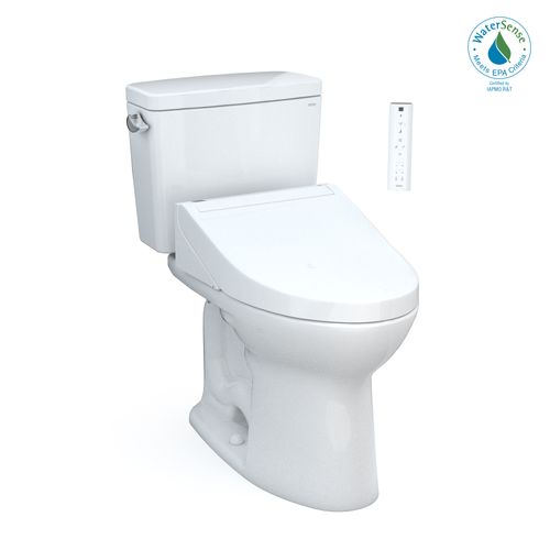 Main product image of Drake WASHLET+ Two-Piece Elongated 1.28 GPF Universal Height TORNADO FLUSH Toilet with C5 Bidet Seat, Cotton White - MW7763084CEFG#01
