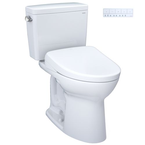 Main product image of Drake WASHLET+ Two-Piece Elongated 1.28 GPF Universal Height TORNADO FLUSH Toilet with S7 Contemporary Bidet Seat, 10 Inch Rough-In, Cotton White - MW7764726CEFG.10#01