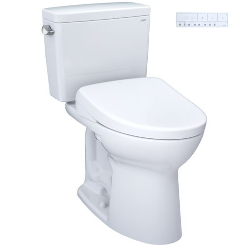 Main product image of Drake WASHLET+ Two-Piece Elongated 1.6 GPF TORNADO FLUSH Toilet with S7 Contemporary Bidet Seat, Cotton White - MW7764726CSG#01