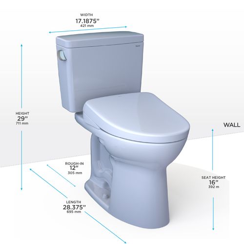 Main product image of Drake WASHLET+ Two-Piece Elongated 1.6 GPF TORNADO FLUSH Toilet and S7 Contemporary Bidet Seat with Auto Flush, Cotton White - MW7764726CSGA#01