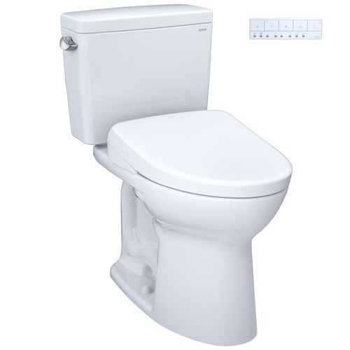Main product image of Drake WASHLET+ Two-Piece Elongated 1.28 GPF Universal Height TORNADO FLUSH Toilet with S7A Contemporary Bidet Seat, Cotton White - MW7764736CEFG#01