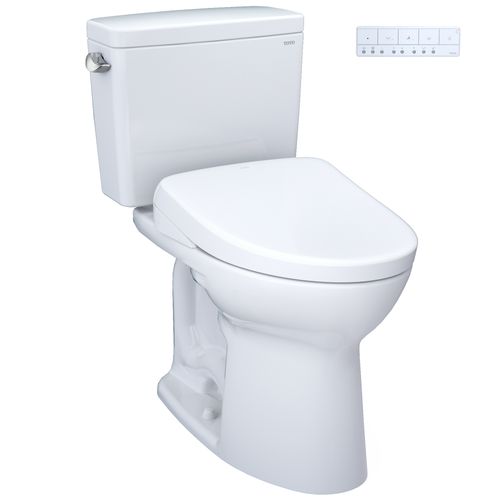 Main product image of Drake WASHLET+ Two-Piece Elongated 1.28 GPF TORNADO FLUSH Toilet with S7A Contemporary Bidet Seat, Cotton White - MW7764736CEG#01