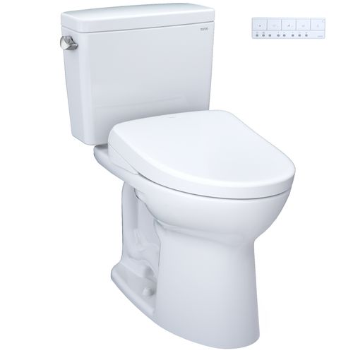 Main product image of Drake WASHLET+ Two-Piece Elongated 1.6 GPF Universal Height TORNADO FLUSH Toilet with S7A Contemporary Bidet Seat, Cotton White - MW7764736CSFG#01