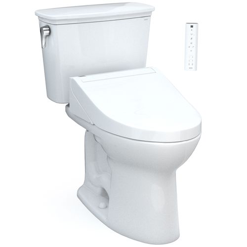 Main product image of Drake Transitional WASHLET+ Two-Piece Elongated 1.28 GPF Universal Height TORNADO FLUSH Toilet with C5 Bidet Seat, Cotton White - MW7863084CEFG.10#01