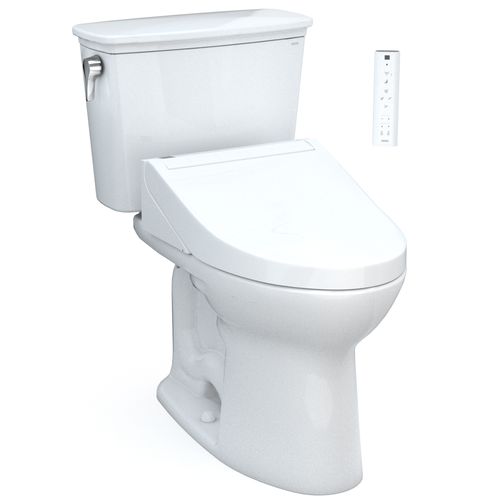 Main product image of Drake Transitional WASHLET+ Two-Piece Elongated 1.28 GPF TORNADO FLUSH Toilet with C5 Bidet Seat, Cotton White - MW7863084CEG#01