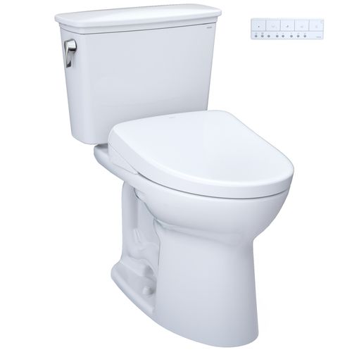 Main product image of Drake Transitional WASHLET+ Two-Piece Elongated 1.28 GPF TORNADO FLUSH Toilet with S7 Contemporary Bidet Seat, Cotton White - MW7864726CEG#01