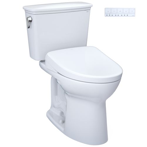 Main product image of Drake Transitional WASHLET+ Two-Piece Elongated 1.28 GPF Universal Height TORNADO FLUSH Toilet with S7A Contemporary Bidet Seat, Cotton White - MW7864736CEFG.10#01