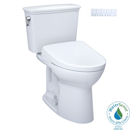 Main product image of Drake Transitional WASHLET+ Two-Piece Elongated 1.28 GPF Universal Height TORNADO FLUSH Toilet with S7A Contemporary Bidet Seat, Cotton White - MW7864736CEFG.10#01