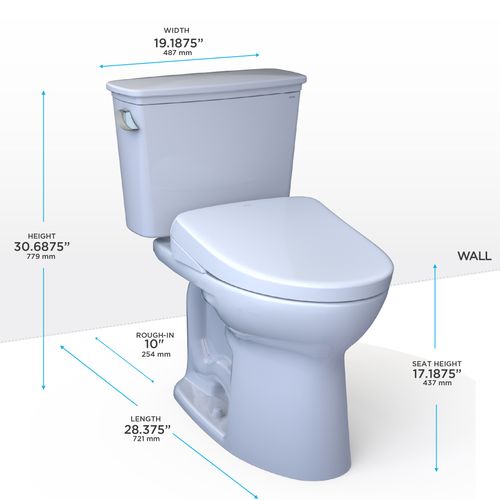 Main product image of Drake Transitional WASHLET+ Two-Piece Elongated 1.28 GPF Universal Height TORNADO FLUSH Toilet and S7A Contemporary Bidet Seat with Auto Flush, Cotton White - MW7864736CEFGA.10#01