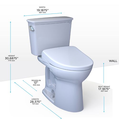 Main product image of Drake Transitional WASHLET+ Two-Piece Elongated 1.28 GPF Universal Height TORNADO FLUSH Toilet and S7A Contemporary Bidet Seat with Auto Flush, Cotton White - MW7864736CEFGA#01