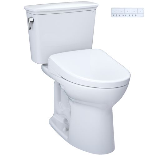 Main product image of Drake Transitional WASHLET+ Two-Piece Elongated 1.28 GPF TORNADO FLUSH Toilet with S7A Contemporary Bidet Seat, Cotton White - MW7864736CEG#01