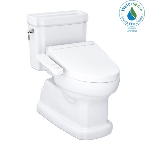 Main product image of WASHLET+ Eco Guinevere Elongated 1.28 GPF Universal Height Toilet with C2 Bidet Seat, Cotton White - MW9743074CEFG#01