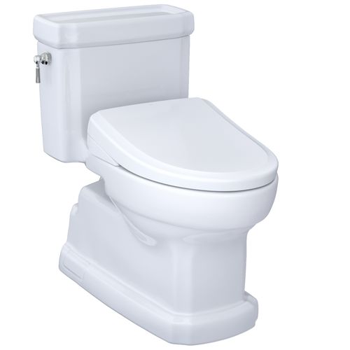 Main product image of WASHLET+ Eco Guinevere Elongated 1.28 GPF Universal Height Toilet with S7 Classic Bidet Seat, Cotton White - MW9744724CEFG#01