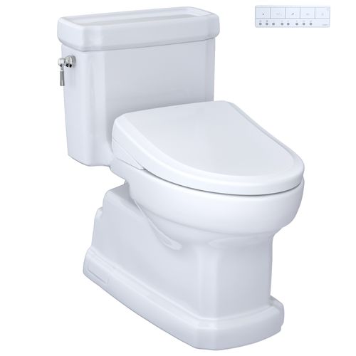 Main product image of WASHLET+ Eco Guinevere Elongated 1.28 GPF Universal Height Toilet and S7 Classic Bidet Seat with Auto Flush, Cotton White - MW9744724CEFGA#01