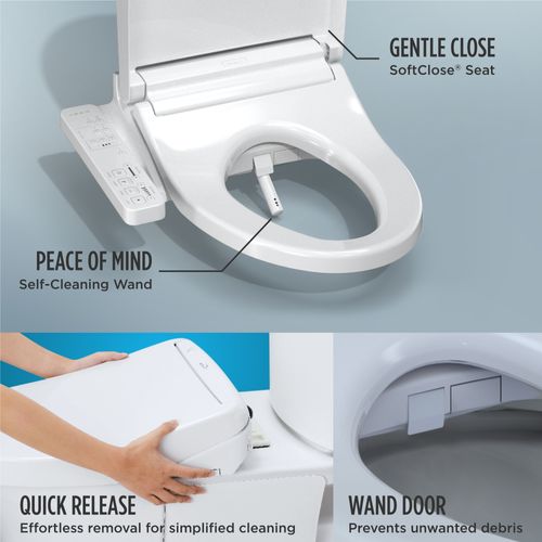 Main product image of Washlet Kc2 Electronic Bidet Toilet Seat With Heated Seat And Softclose Lid, Round, Cotton White - SW3023#01
