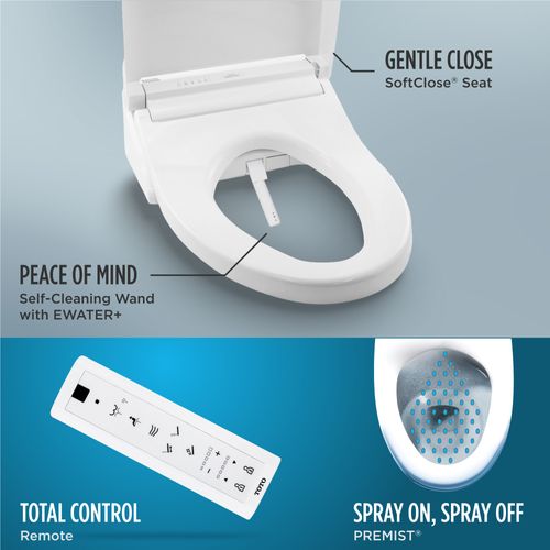 Main product image of Washlet C5 Electronic Bidet Toilet Seat With Premist And EWATER+ Wand Cleaning, Round, Cotton White - SW3083#01