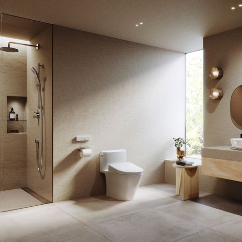 Main product image of S7 Washlet Electronic Bidet Toilet Seat With EWATER+ Bowl And Wand Cleaning, Contemporary Lid, Elongated, Sedona Beige - SW4726#12