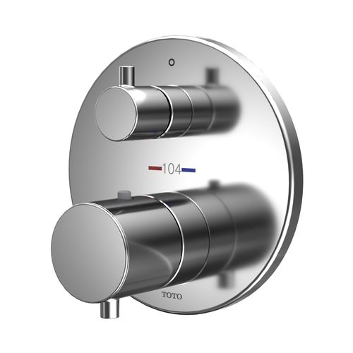 Main product image of Round Thermostatic Mixing Valve with Volume Control Shower Trim, Polished Chrome