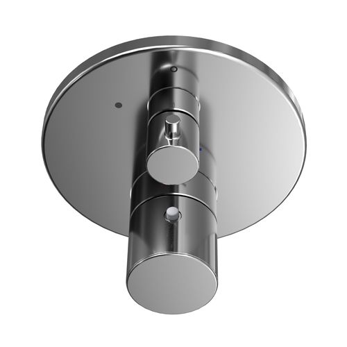Main product image of Round Thermostatic Mixing Valve with Volume Control Shower Trim, Polished Chrome