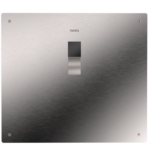 Main product image of ECOPOWER Touchless 1.28 GPF High Efficiency Concealed Toilet Flushometer Valve for Top Spud with 14 x 12 Cover Plate, Stainless Steel