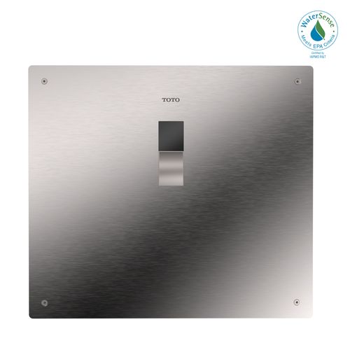 Main product image of ECOPOWER Touchless 1.0 GPF High Efficiency Concealed Toilet Flushometer Valve for Back Spud with 14 x 12 Cover Plate, Stainless Steel