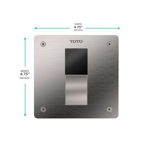 Main product image of ECOPOWER Touchless 1.6 GPF Concealed Toilet Flushometer Valve for Back Spud with 4 x 4 Cover Plate, Stainless Steel