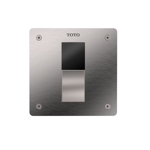 Main product image of ECOPOWER Touchless 1.6 GPF Concealed Toilet Flushometer Valve for Back Spud with 4 x 4 Cover Plate, Stainless Steel