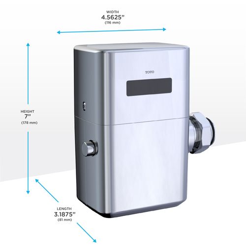 Main product image of ECOPOWER Touchless 1.0 GPF High  Efficiency Toilet Flushometer Valve with 24" Vacuum Breaker Set, Polished Chrome