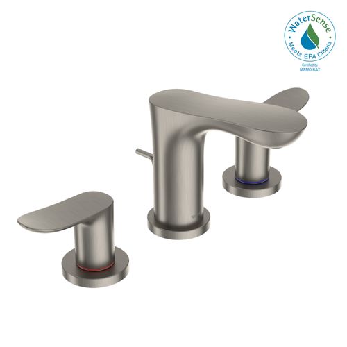 Main product image of GO Series 1.2 GPM 2 Handle Widespread Bathroom Sink Faucet with Drain Assembly, Brushed Nickel - TLG01201U-BN