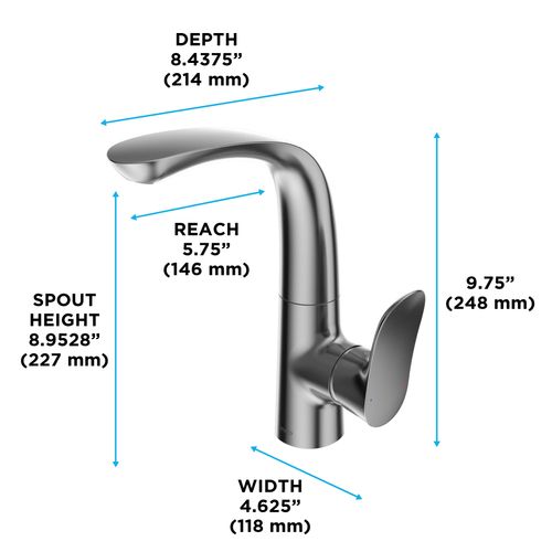 Main product image of GO 1.2 GPM Single Side-Handle Bathroom Sink Faucet with COMFORT GLIDE Technology and Drain Assembly, Polished Nickel - TLG01309U-PN