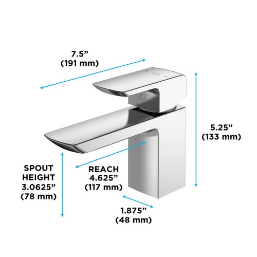 Main product image of GR Series 1.2 GPM 1 Handle Bathroom Sink Faucet with COMFORT GLIDE Technology and Drain Assembly, Brushed Nickel - TLG02301U-BN