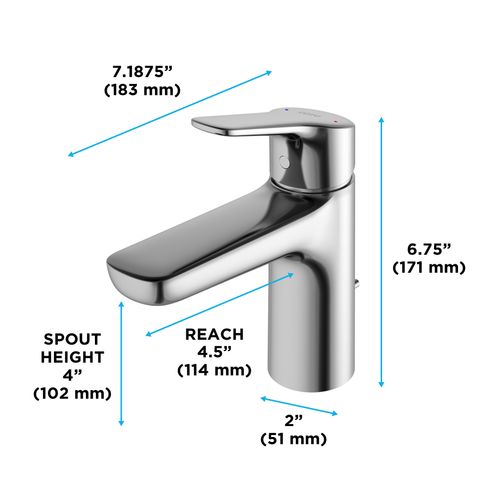 Main product image of GS Series 1.2 GPM 1 Handle Bathroom Sink Faucet with COMFORT GLIDE Technology and Drain Assembly, Brushed Nickel - TLG03301U-BN