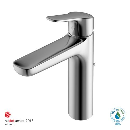 Main product image of GS Series 1.2 GPM 1 Handle Bathroom Faucet for Semi-Vessel Sink with COMFORT GLIDE Technology and Drain Assembly (Polished Chrome) - TLG03303U-CP