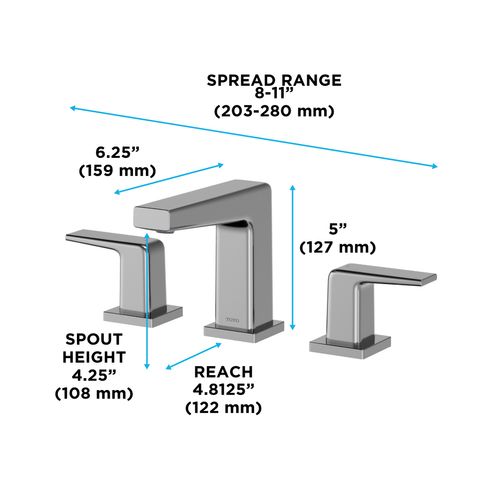 Main product image of GB Series 1.2 GPM 2 Handle Widespread Bathroom Sink Faucet with Drain Assembly (Polished Chrome) - TLG10201U-CP