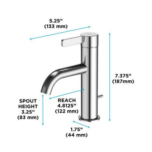 Main product image of GF Series 1.2 GPM 1 Handle Bathroom Sink Faucet with COMFORT GLIDE Technology and Drain Assembly (Polished Chrome) - TLG11301U-CP
