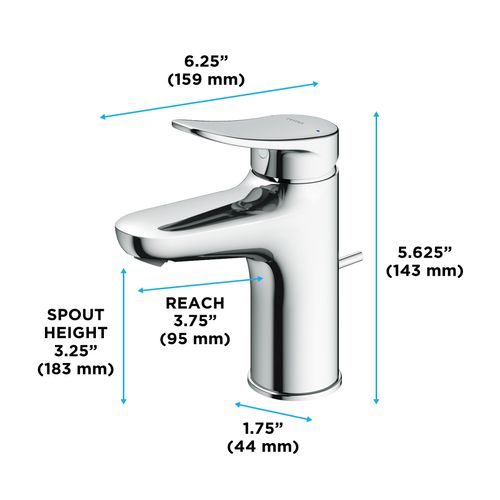 Main product image of LF Series 1.2 GPM 1 Handle Bathroom Sink Faucet with Drain Assembly (Polished Chrome) - TLS04301U-CP