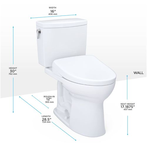 Main product image of MW4544736CUFGA#01 Drake II 1.0 GPF w/ Washlet+ S7A & Autoflush, 1.0 GPF (Cotton White)