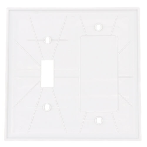 Main product image of 2-Gang Combination Wall Plate, 1 Toggle & 1 Blank - White