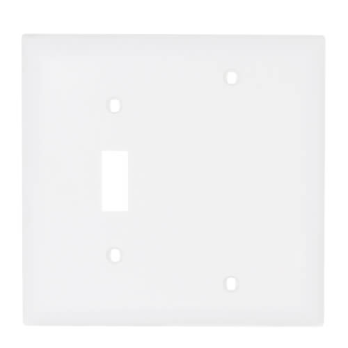 Main product image of 2-Gang Combination Wall Plate, 1 Toggle & 1 Blank - White