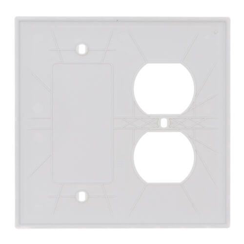 Main product image of 2-Gang Combination Wall Plate, 1 Duplex Receptacle & 1 Blank - White