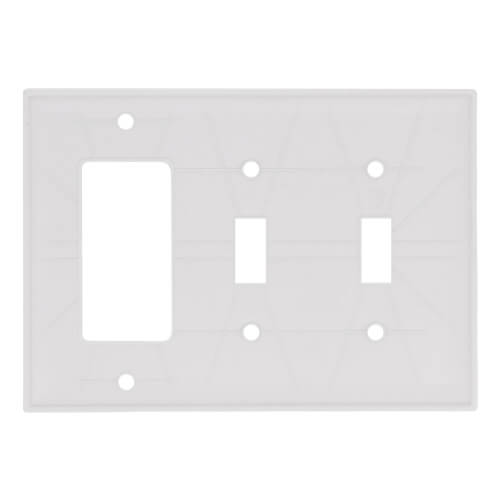 Main product image of 3-Gang Combination Wall Plate, 2 Toggle & 1 Decorator - White