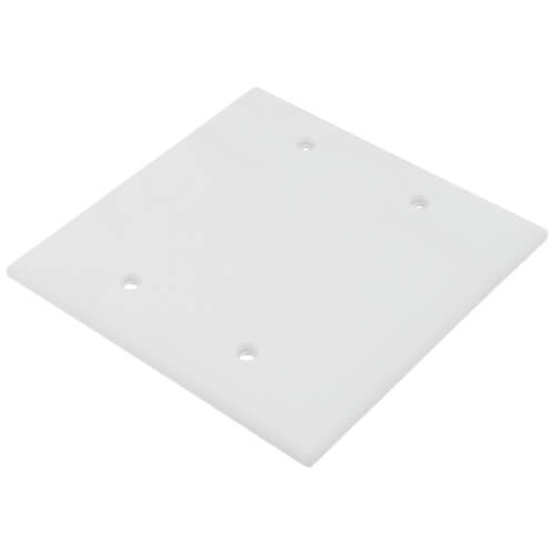 Main product image of 2-Gang Blank Wall Plate, Box Mount - White