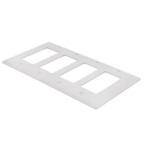 Main product image of 4-Gang Decorator Switch Wall Plate - White