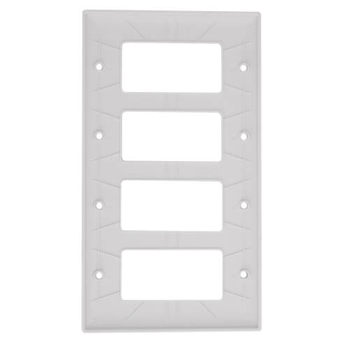 Main product image of 4-Gang Decorator Switch Wall Plate - White